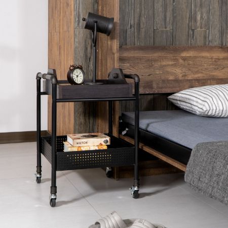 Industrial Pipe Iron Net Storage Side Table - Industrial Pipe Iron Net Storage Side Table